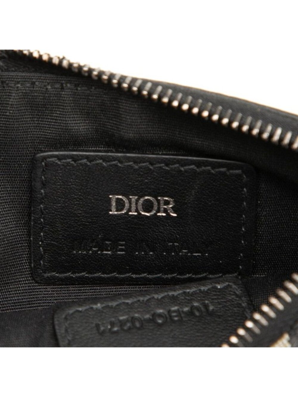 Dior Oblique Zip Card Holder Coin Case Fragment Beige Navy Jacquard - Picture 5 of 6